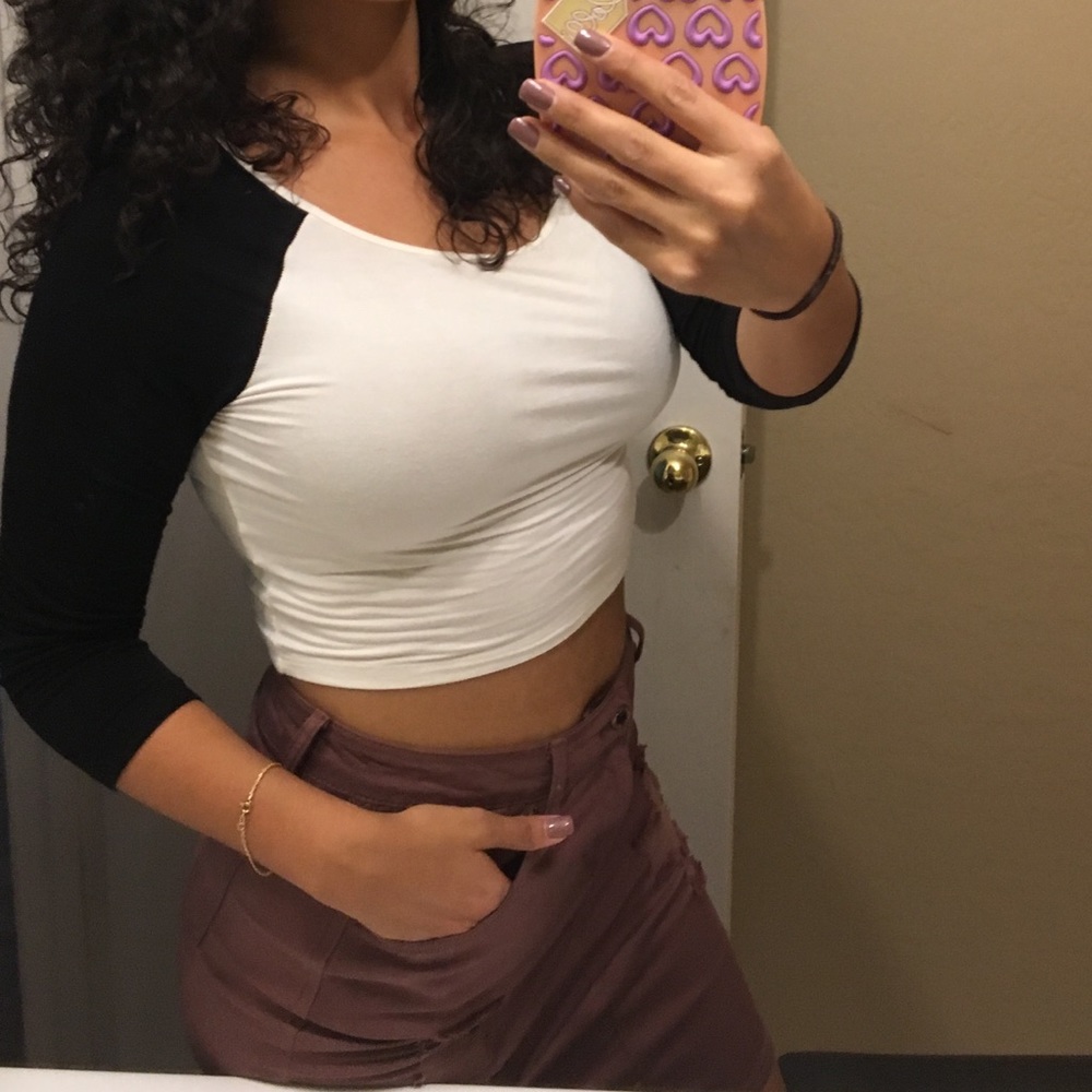 Baseball Longsleeve Crop Top